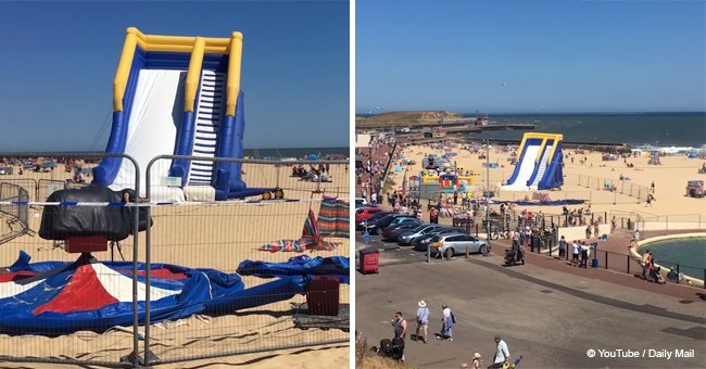 Child died in tragic accident when bouncing castle she was playing on exploded