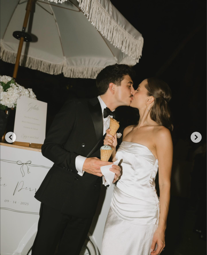Natasha Bure and Bradley Steven Perry share a kiss, dated September 17, 2025 | Source: Instagram/candacecbure