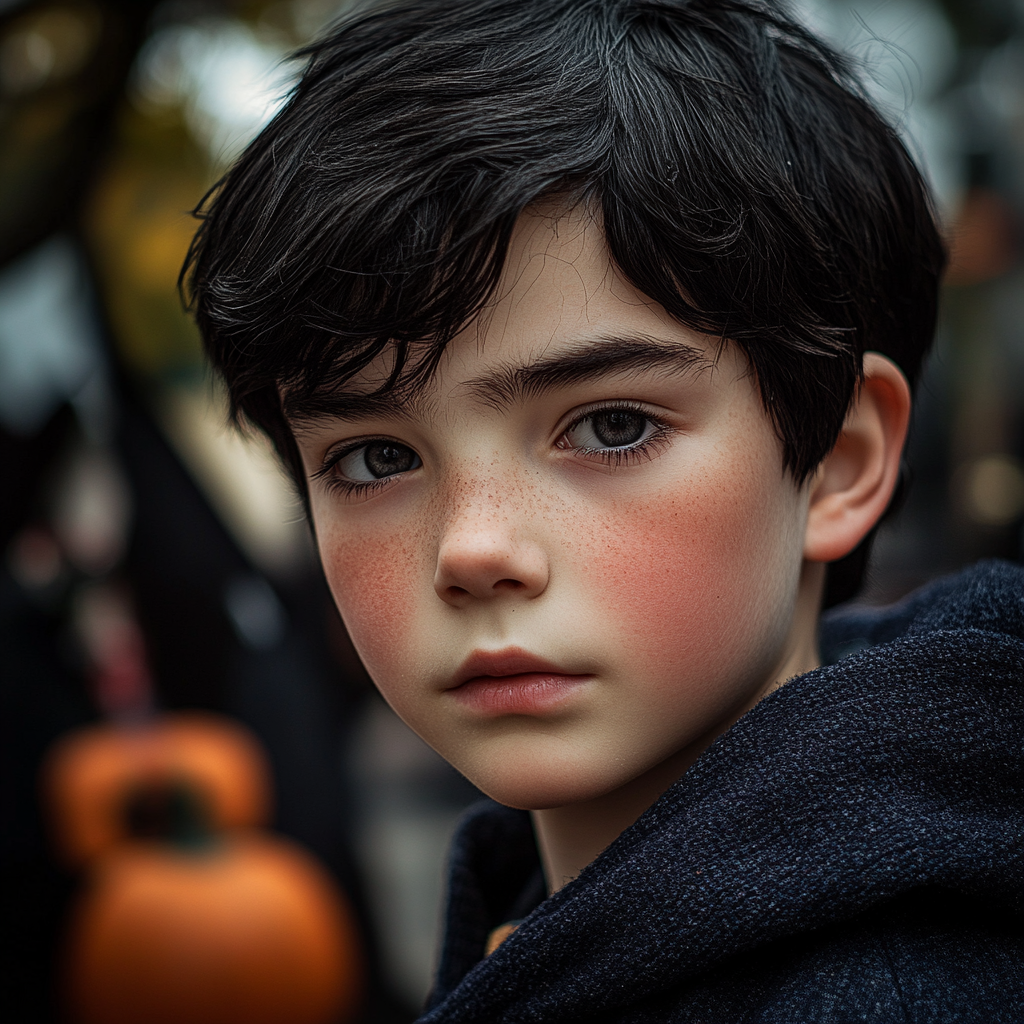 A boy standing outdoors | Source: Midjourney