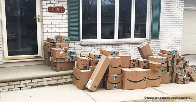 Woman Saved All Her Amazon Boxes to Prank Her Husband and His Reaction Is Priceless