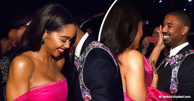 Michael B. Jordan & Laura Harrier reportedly give off romantic vibes while backstage at SAG awards 