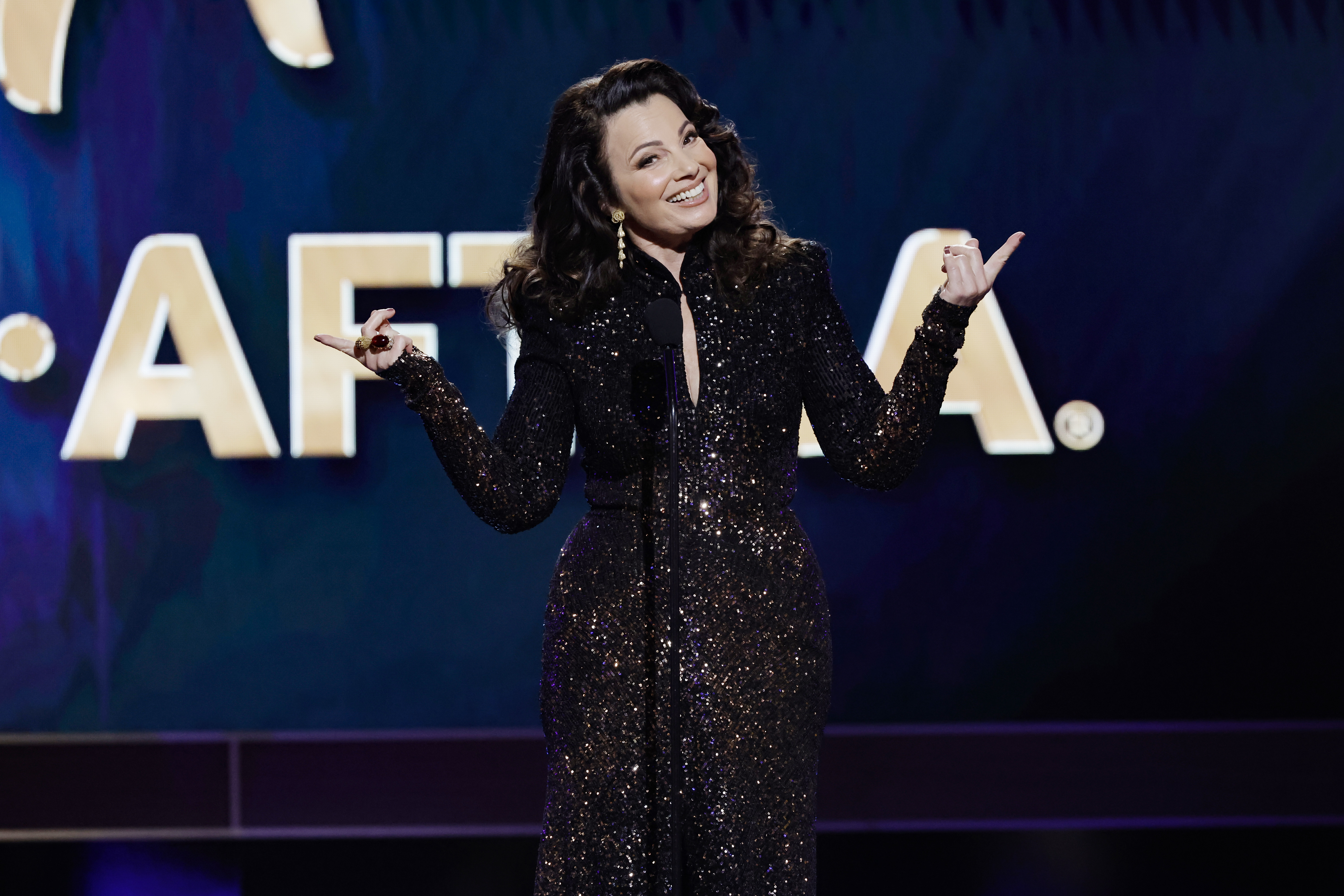 Fran Drescher onstage at the 29th Annual SAG Awards ceremony at Fairmont Century Plaza in Los Angeles, California, on February 26, 2023. | Source: Getty Images
