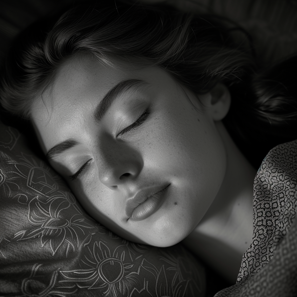 A close-up of a sleeping woman | Source: Midjourney
