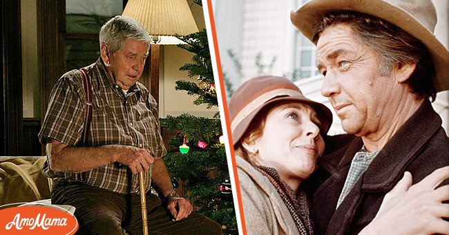 Ralph Waite as a guest star on NCIS season seven in Los Angeles on November 4, 2009, and him with actress Michael Learned in a scene on "The Waltons" circa 1973 | Photos: Cliff Lipson/CBS/Getty Images