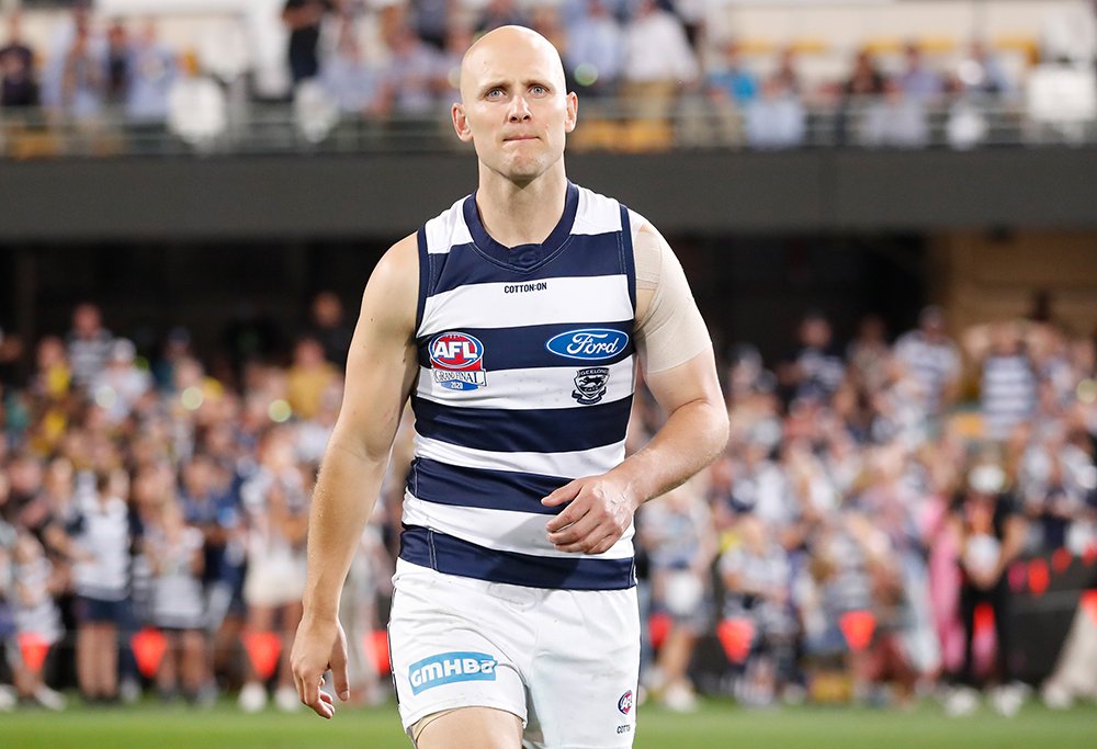 Gary Ablett walking to his guard of honor during the 2020 Toyota AFL Grand Final match between the Richmond Tigers and the Geelong Cats at in Brisbane, Australia, in October 2020. I Image: Getty Images.