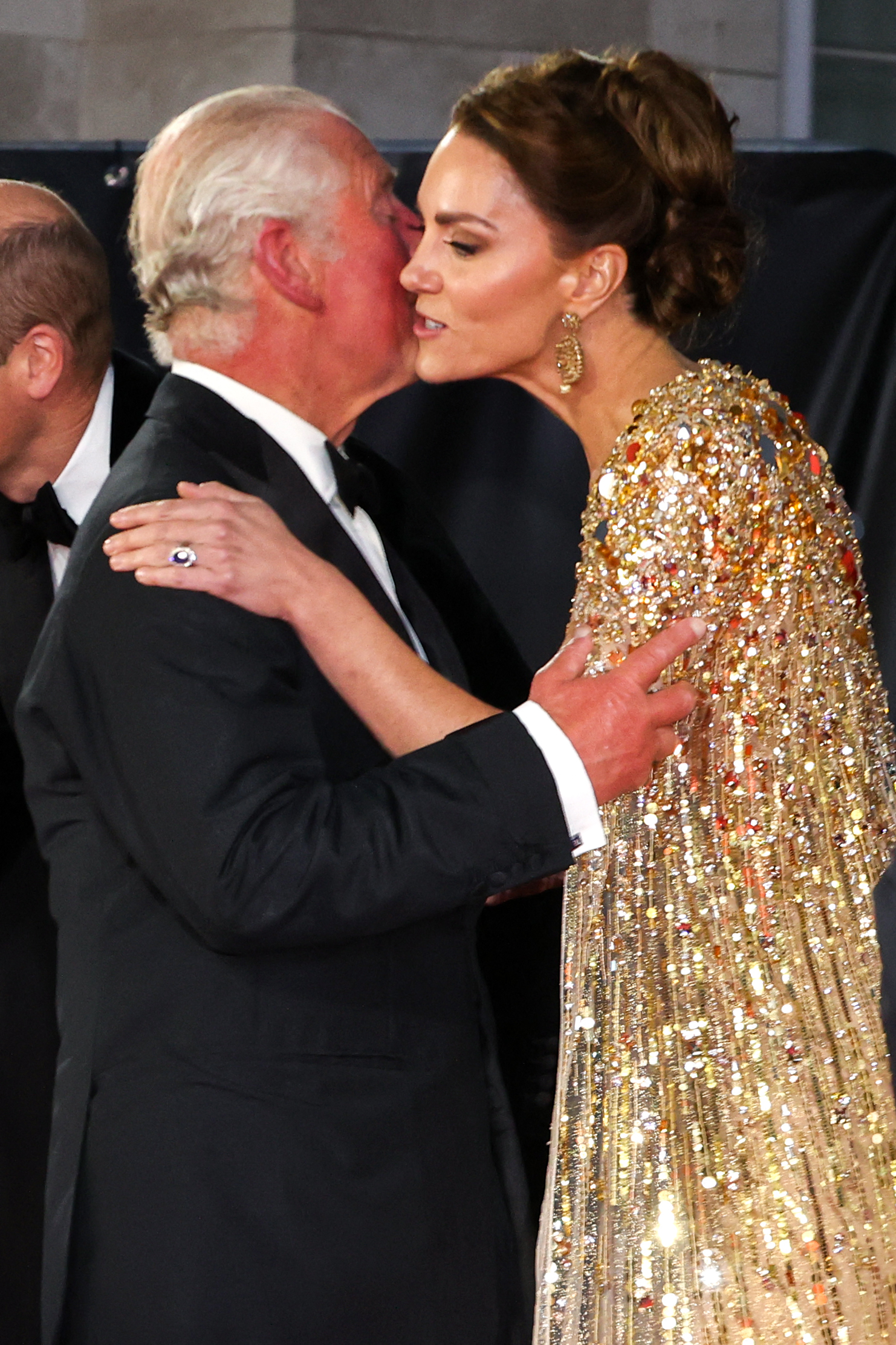 King Charles III and the Princess of Wales, Kate Middleton, at the premiere of the James Bond 007 film "No Time to Die" in West London on September 28, 2021. | Source: Getty Images