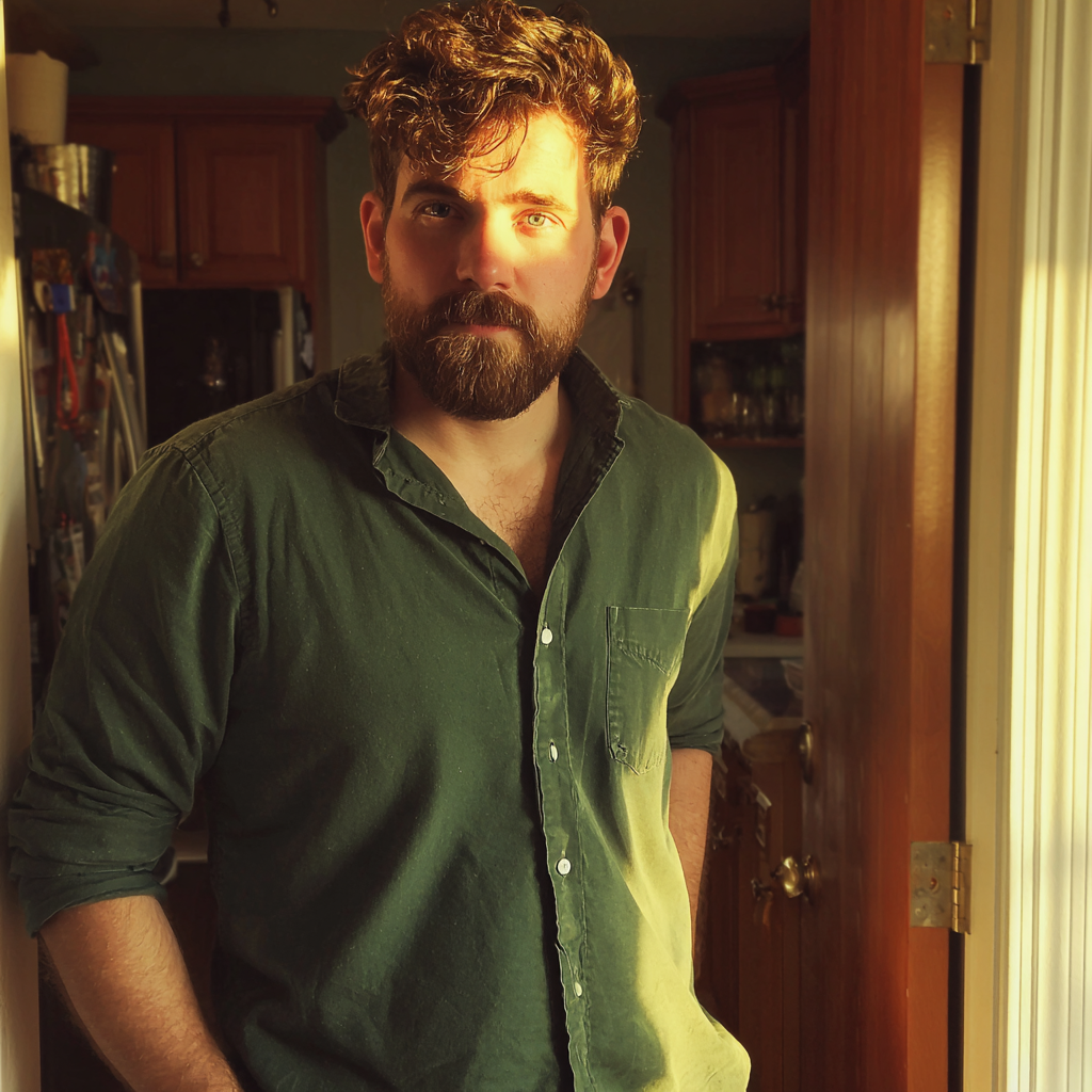A man wearing a green shirt | Source: Midjourney