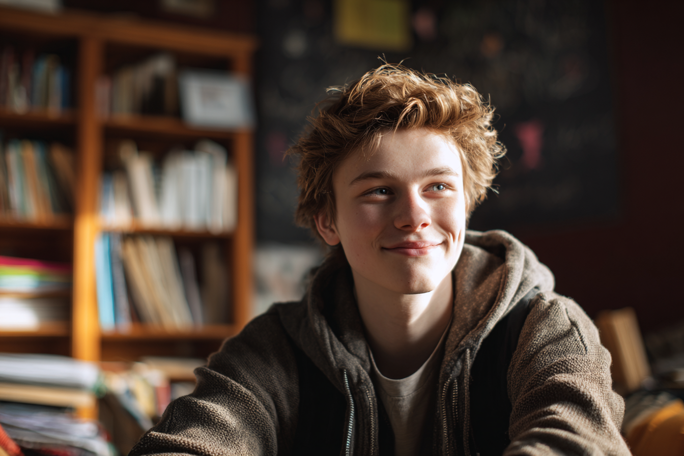 A boy smiling | Source: Midjourney