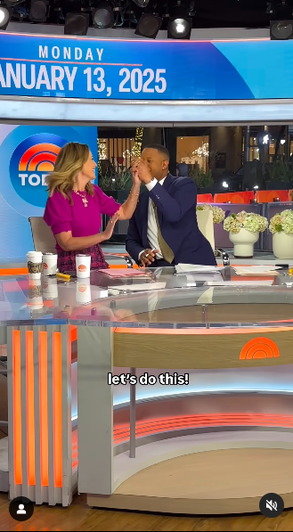 Savannah Guthrie high fiving Craig Melvin before their first "Today" show as co-anchors, posted on January 13, 2025. | Source: Instagram/todayshow