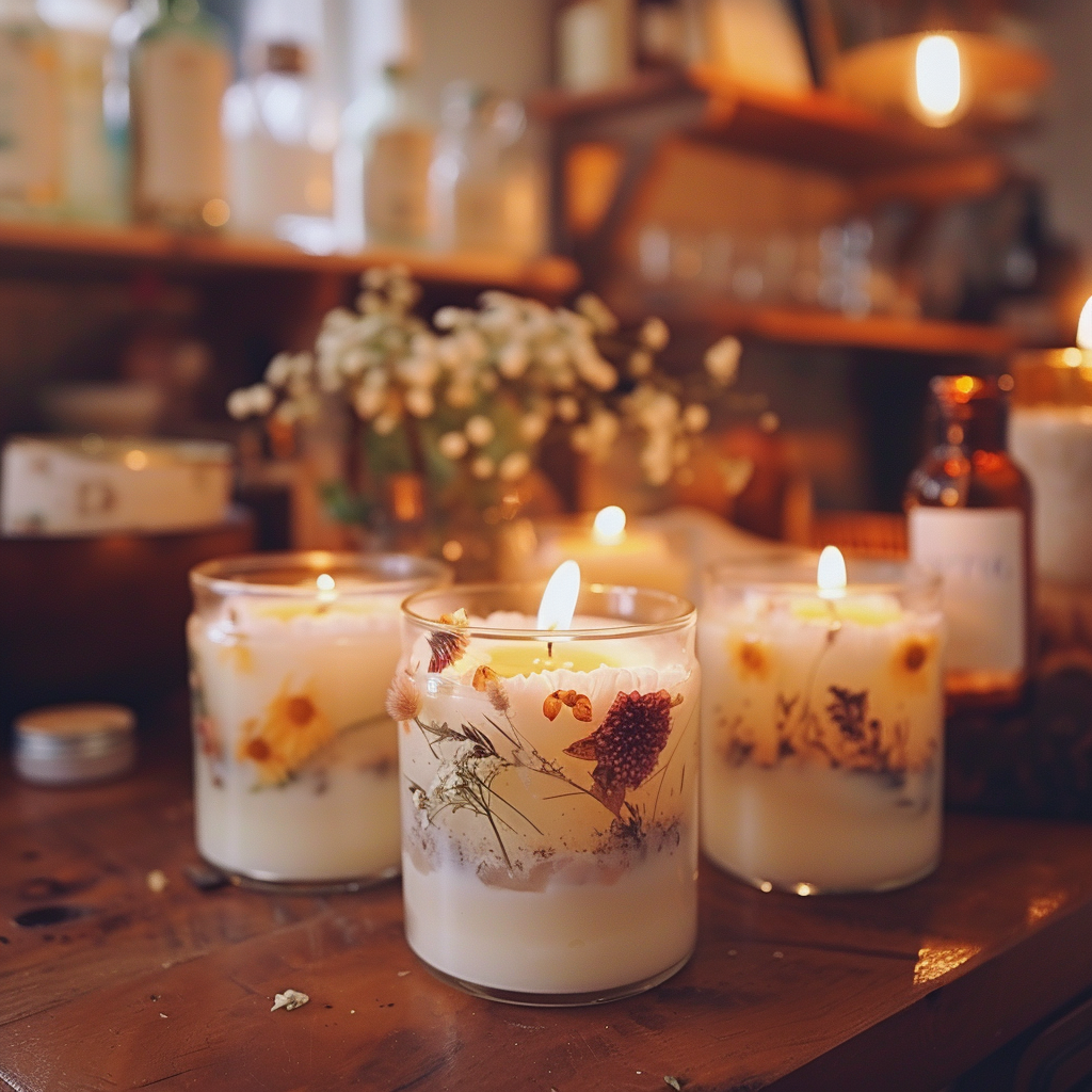 A candle display | Source: Midjourney