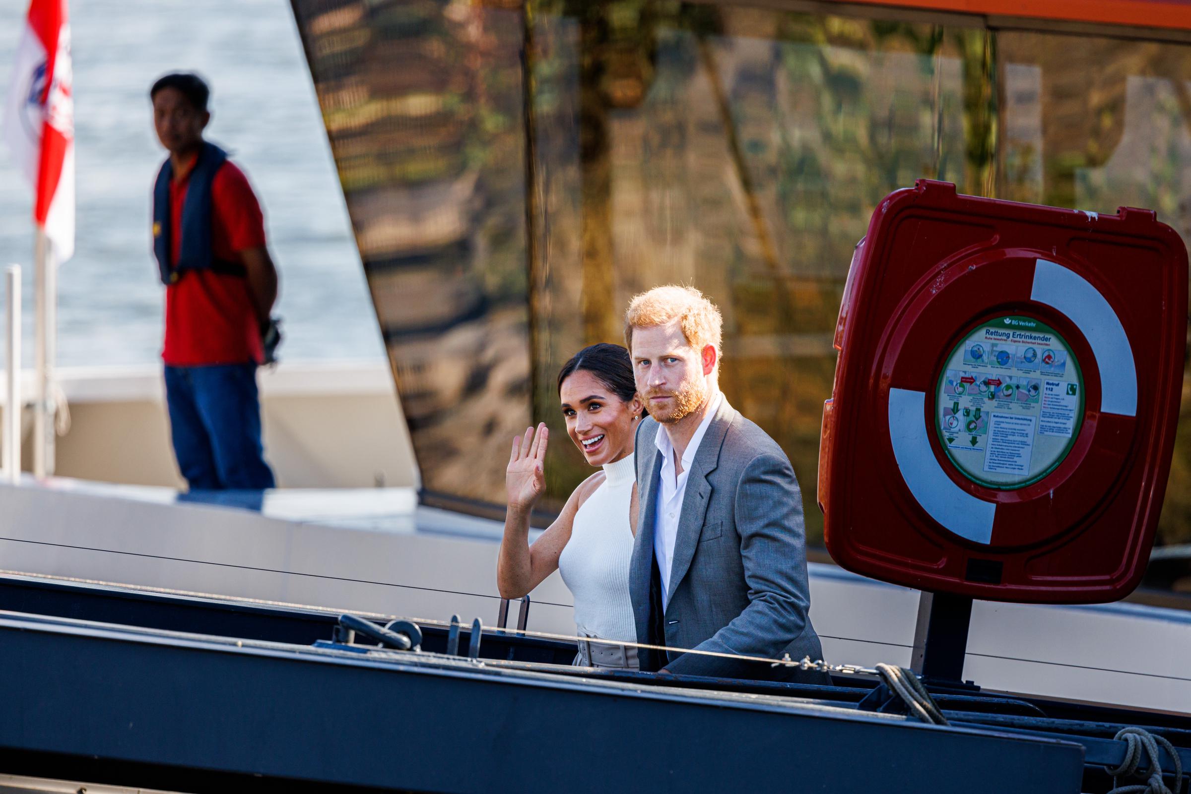 Meghan Markle and Prince Harry after a boat trip during the Invictus Games Dusseldorf 2023 - One Year To Go events in Dusseldorf, Germany on September 6, 2022. | Source: Getty Images