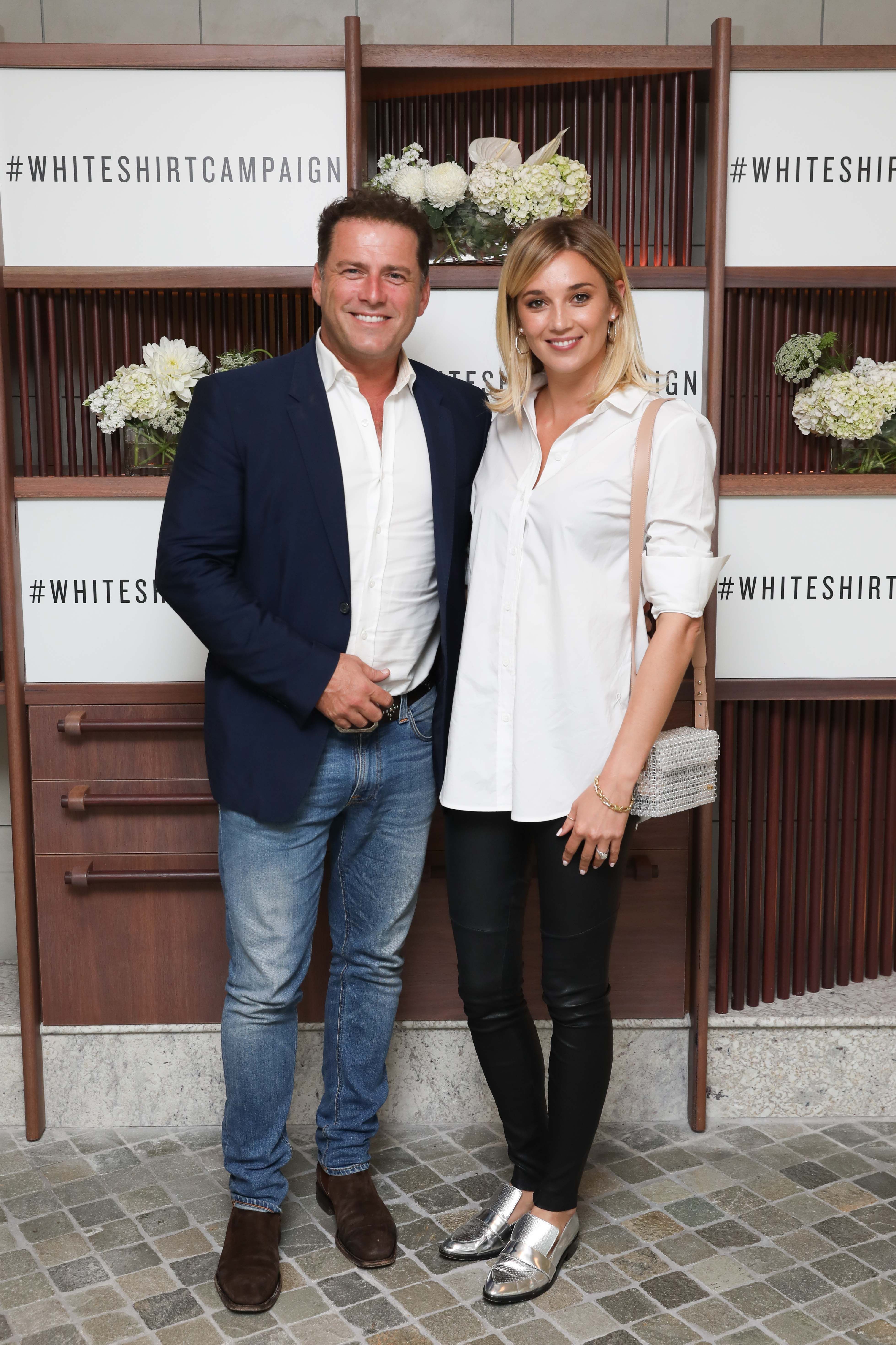 Karl Stefanovic and Jasmine Yarbrough at the Witchery x OCRF White Shirt Campaign Launch on April 4, 2018 in Sydney, Australia | Photo: Getty Images