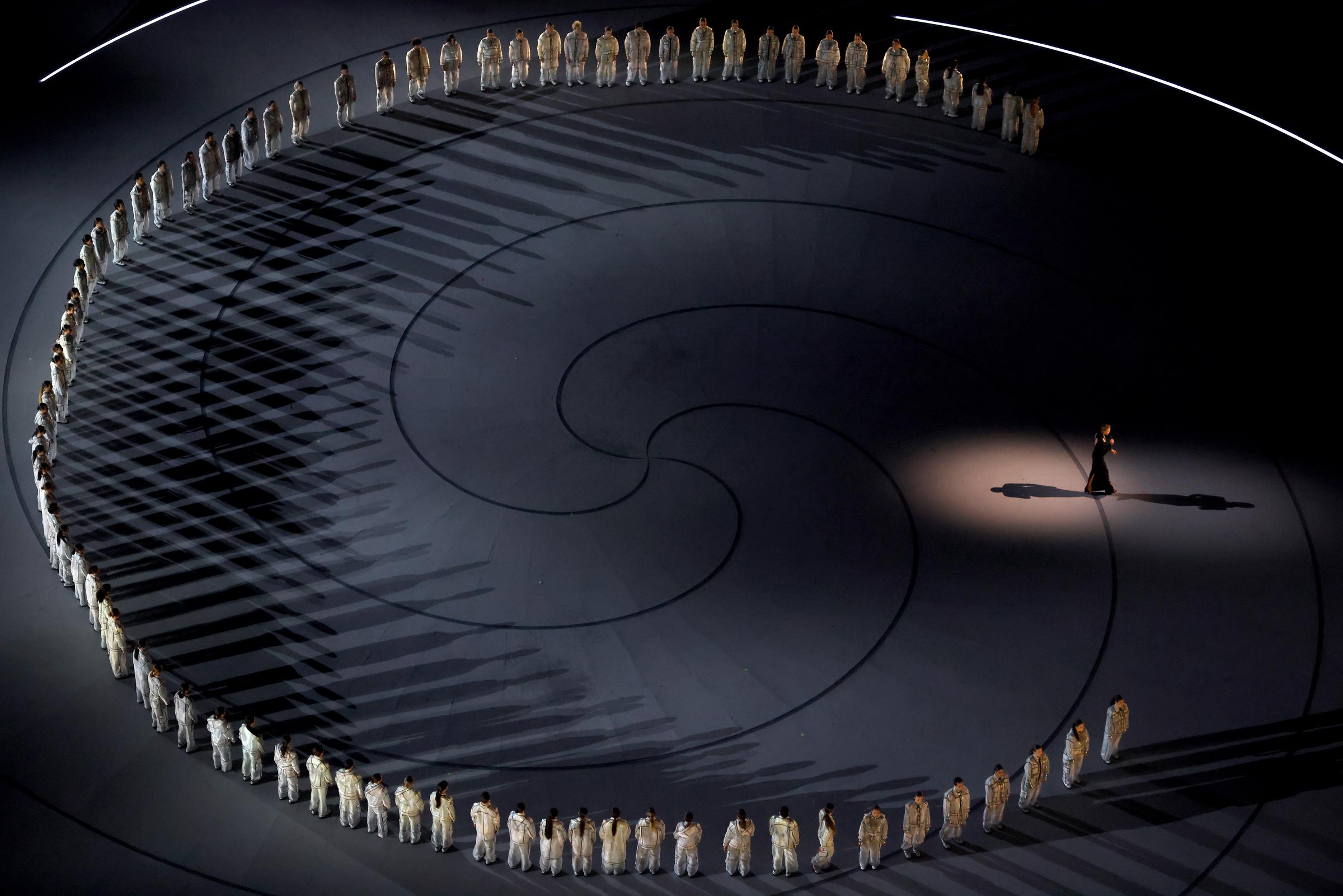 Charlize Theron delivers a speech during the opening ceremony of the Winter Olympic Games at the San Siro stadium on February 6, 2026, in Milan, Italy | Source: Getty Images