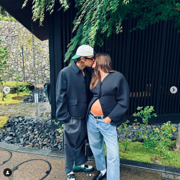 Justin and Hailey Bieber sharing a passionate kiss, posted on June 16, 2024. | Source: Instagram/pattiemallette