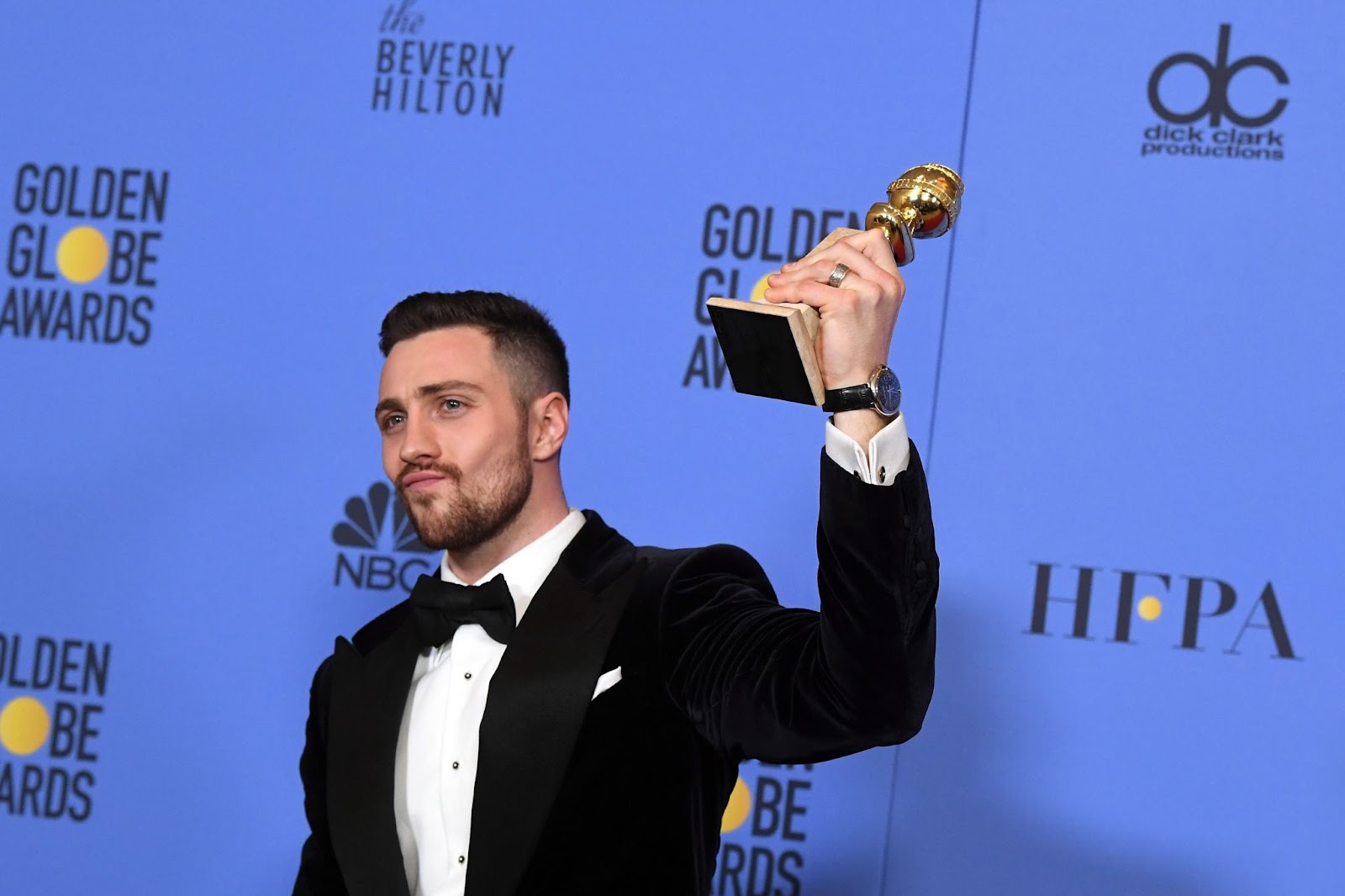 Aaron Taylor-Johnson during the 74th Annual Golden Globe Awards on January 8, 2017, in Beverly Hills, California. | Source: Getty Images