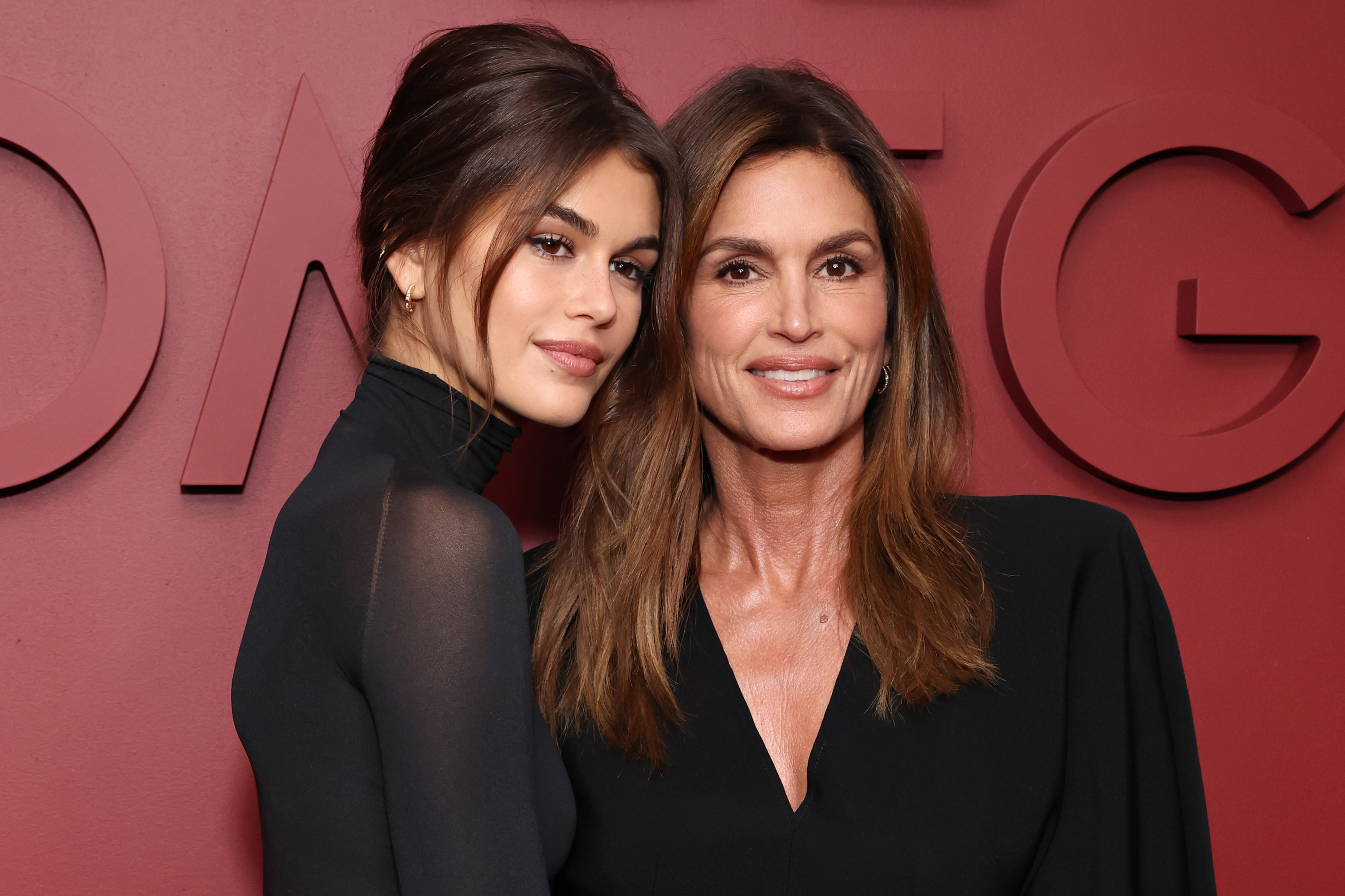 Kaia Gerber and Cindy Crawford attend Planet Omega Hosts Fashion Panel & Cocktail Reception at Chelsea Factory on November 14, 2023, in New York City. | Source: Getty Images