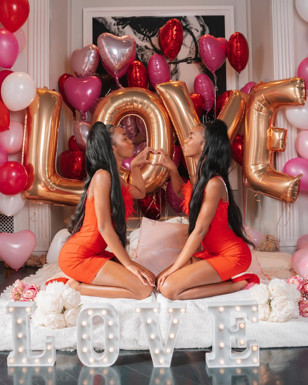 D'Lila and Jessie Combs celebrate Valentine's Day, dated February 2023 | Source: Instagram/the_combs_twins
