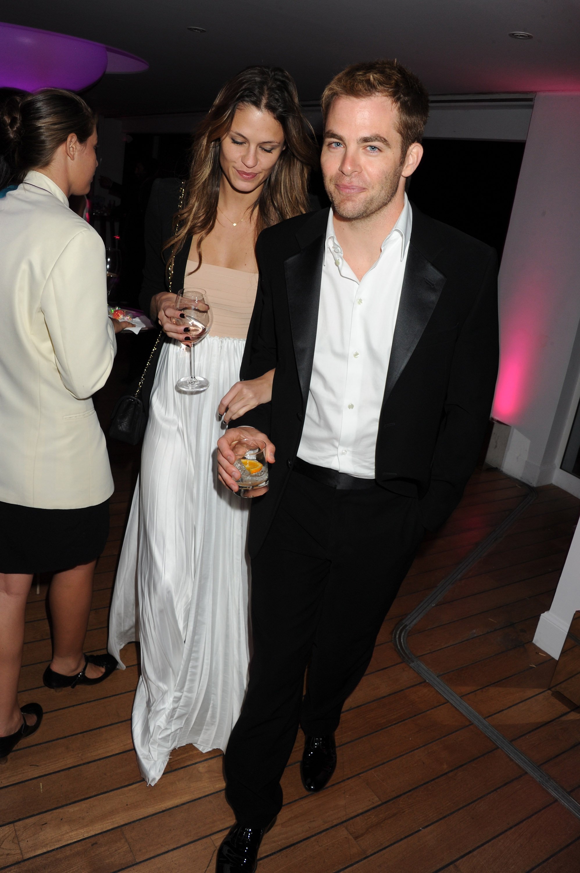 Chris Pine and Dominique Piek are photographed at the Vanity Fair And Gucci Party during the 65th Annual Cannes Film Festival in Antibes | Source: Getty Images