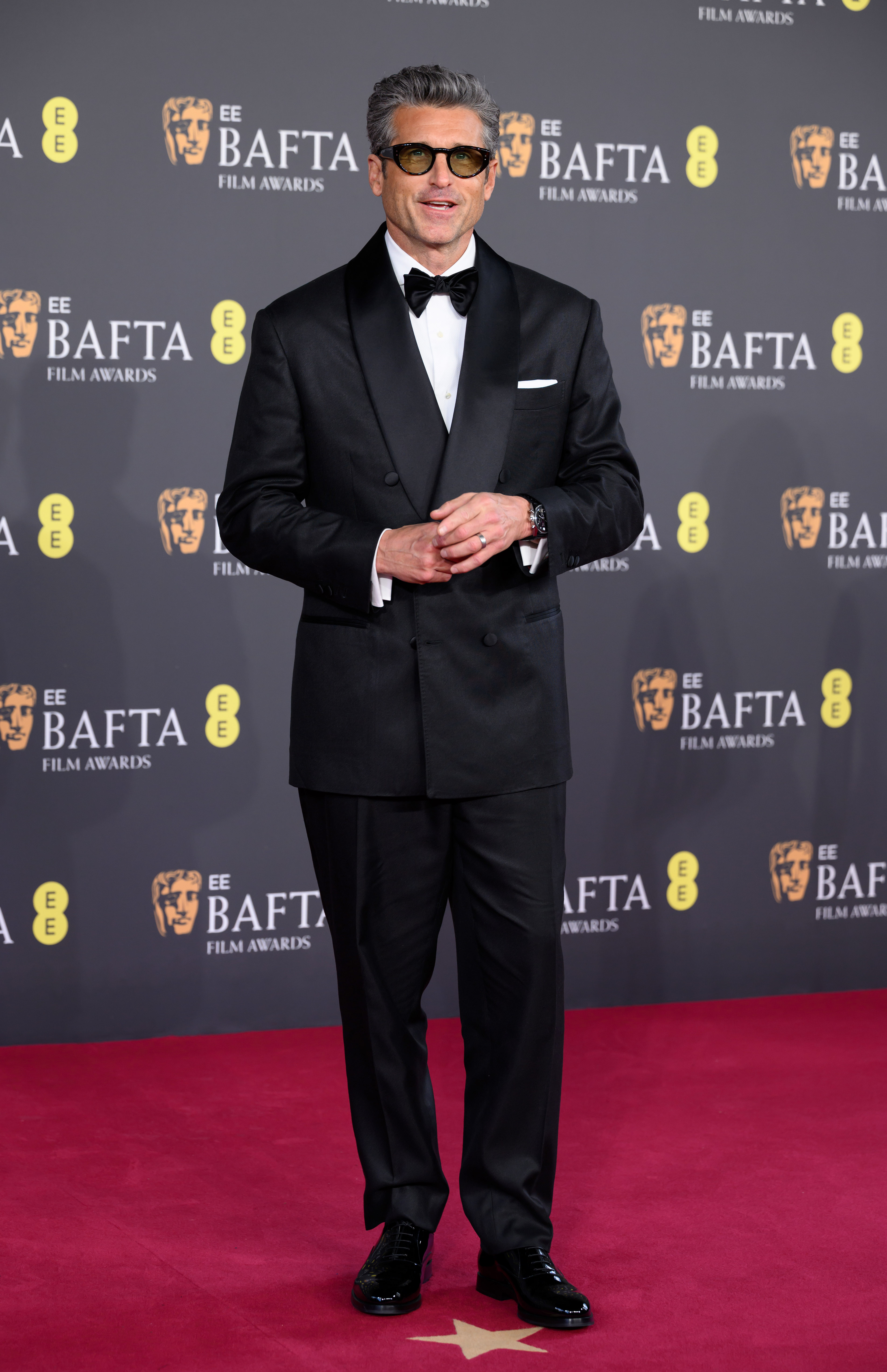 Patrick Dempsey attends the 2026 EE BAFTA Film Awards at The Royal Festival Hall in London, England on February 22. | Source: Getty Images