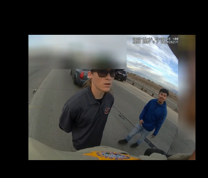 Tyler Johns tells the police he shot Brandon Dominguez-Chavarria, as seen from a the bodycam footage dated November 22, 2025. | Source: Facebook Reel/Thisisbutter