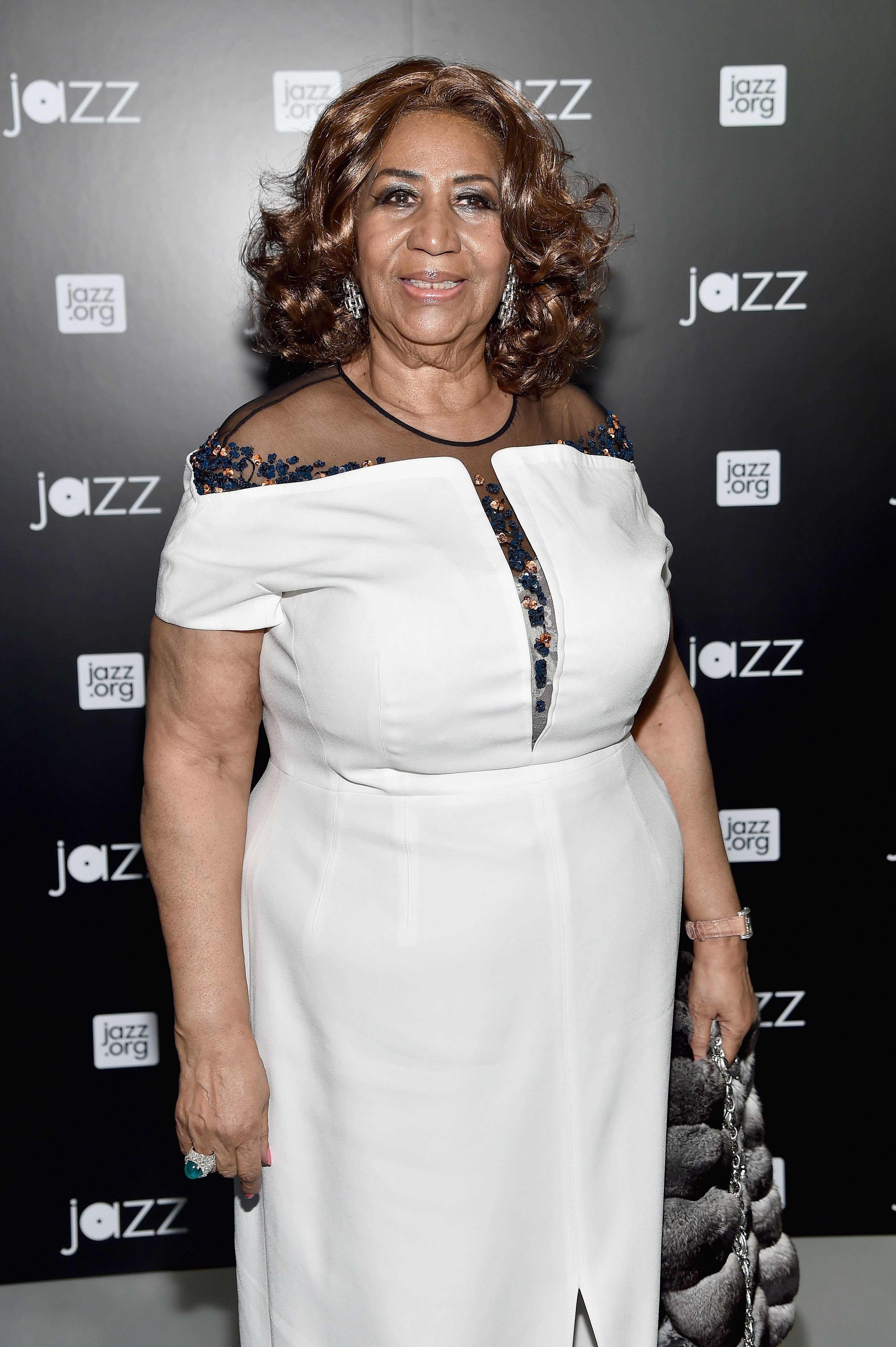 Late musician Aretha Franklin at the opening of the Mica and Ahmet Ertegun Atrium at Jazz at Lincoln Center on December 17, 2015 | Photo | Getty Images