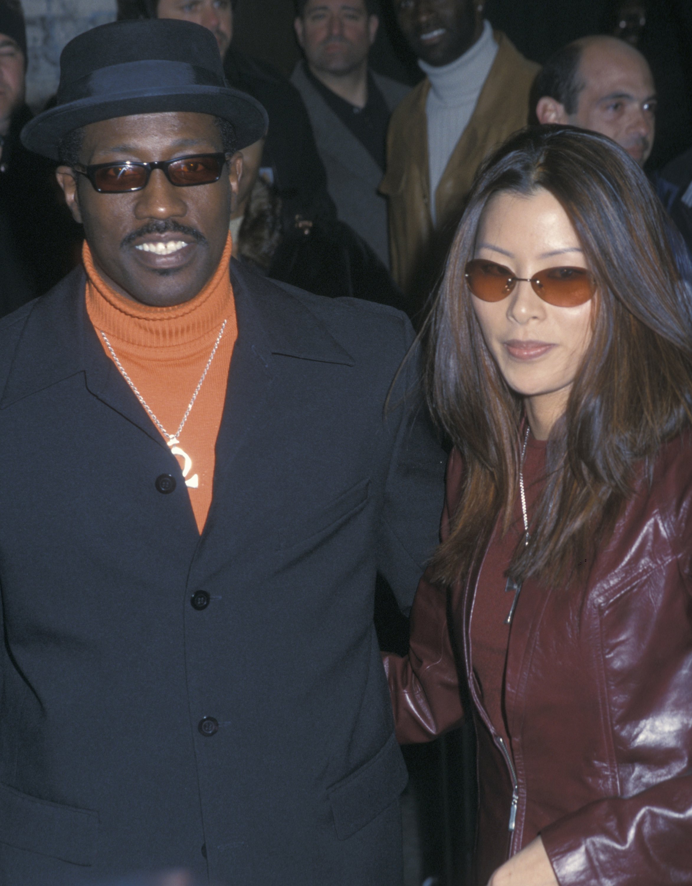 Wesley Snipes and Nakyung Park at the Supper Club on April 7, 2002. | Source: Getty Images