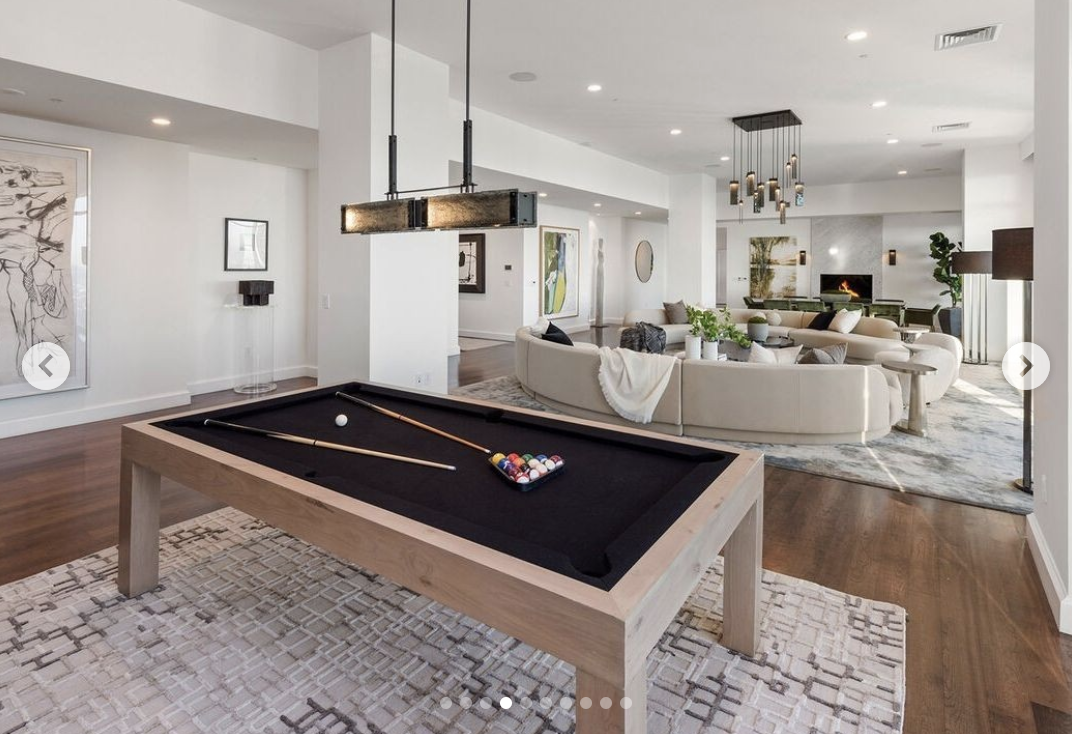 The billiard space in Rihanna's penthouse at The Century, published in March 2024 | Source: instagram/robbreportrealestate