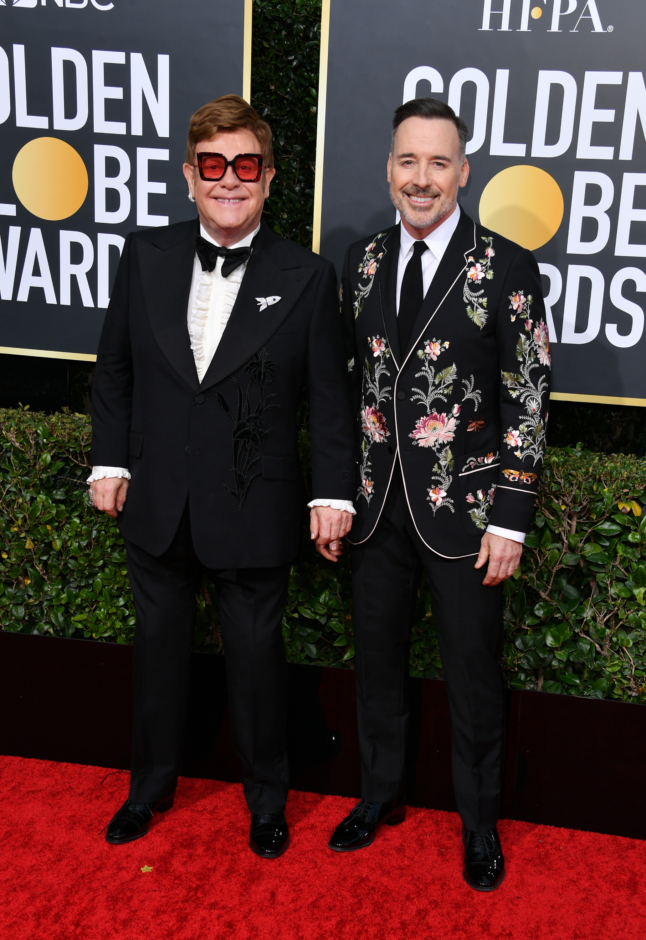Elton John and husband David Furnish attend the 77th Annual Golden Globe Awards at The Beverly Hilton Hotel in California on January 5, 2020. | Source: Getty Images