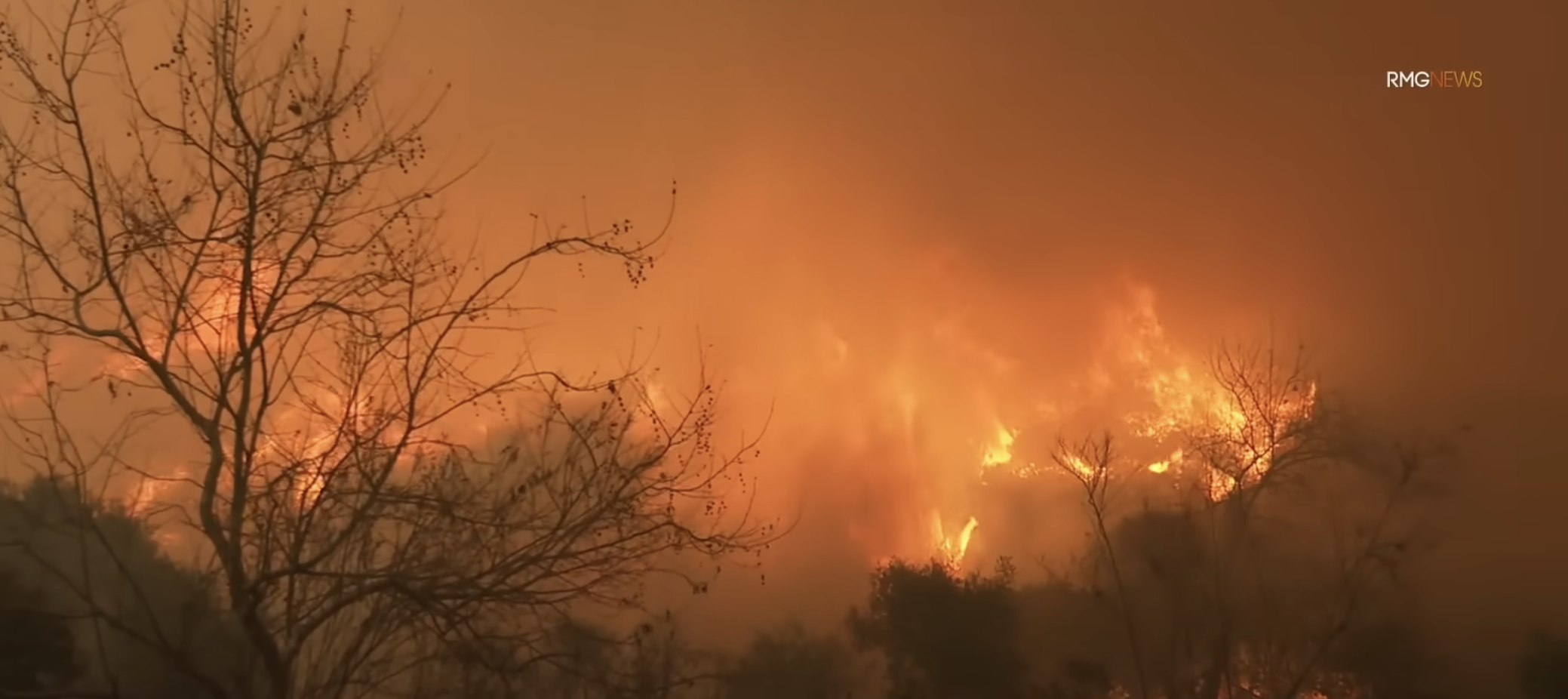 The wildfire pictured on January 7, 2025, in Los Angeles, California. | Source: YouTube/CBSEveningNews