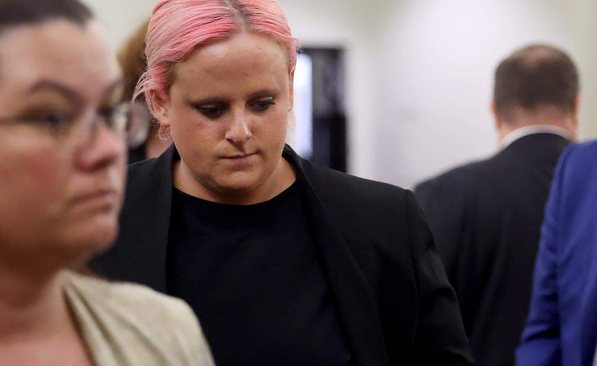 Maitlyn Gandy leaves the courtroom after closing arguments in Tanner Horner’s trial in Fort Worth, Texas on May 5, 2026. | Source: Getty Images
