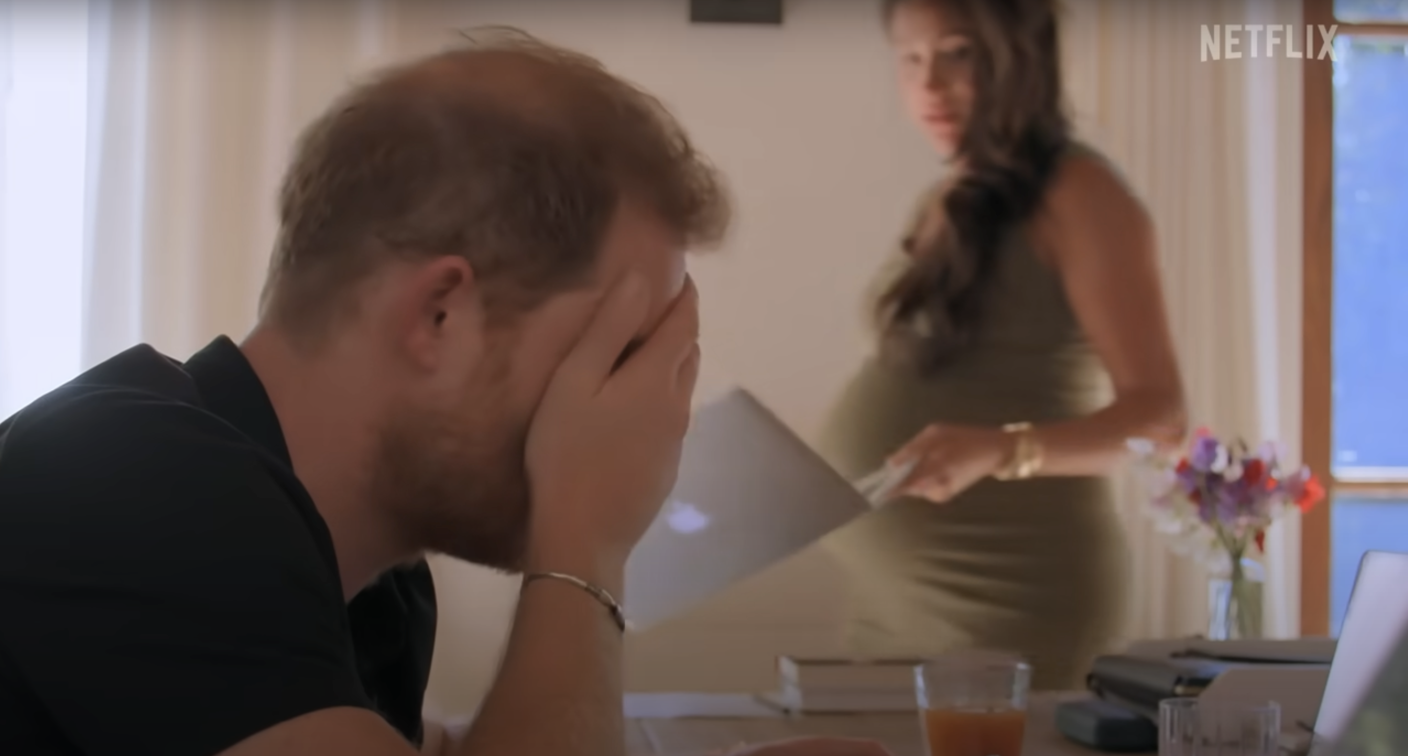 Prince Harry and Meghan inside the dining area of Frogmore Cottage | Source: YouTube/@Netflix