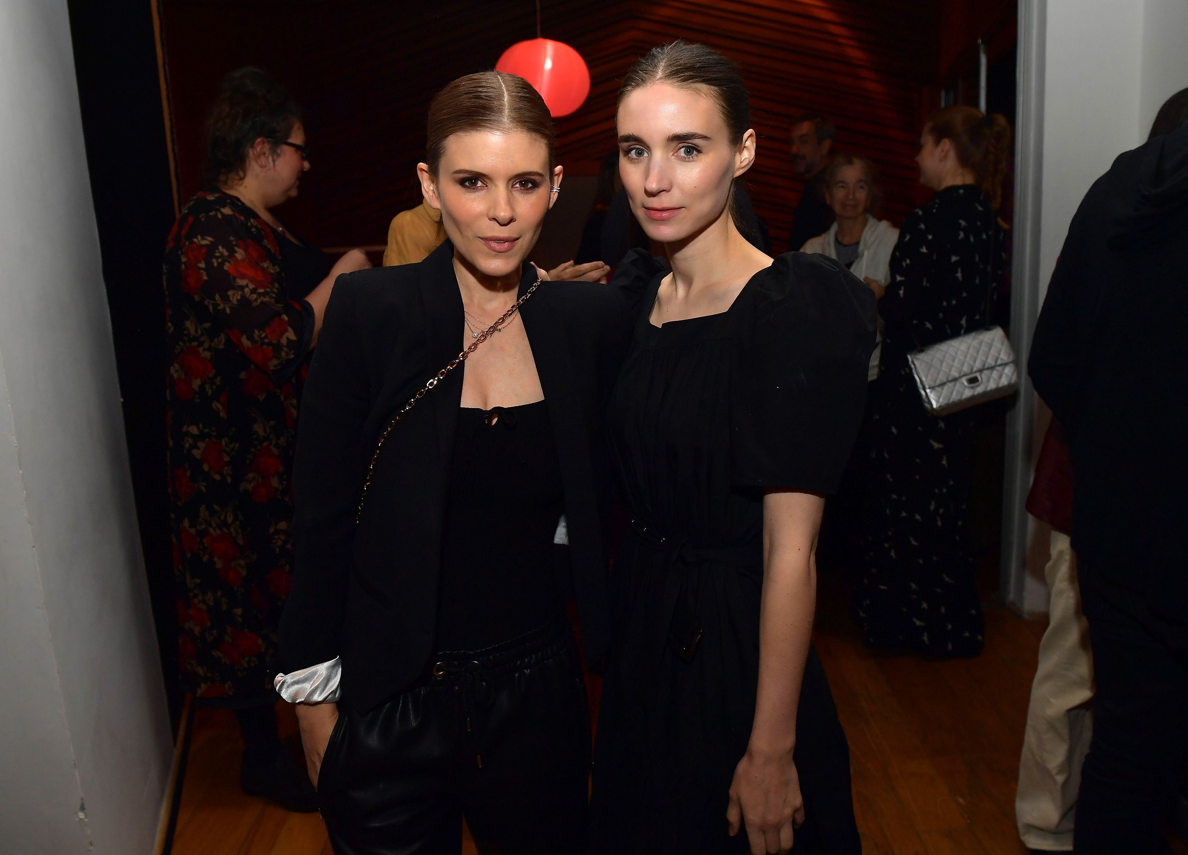 (L-R) Kate Mara and Rooney Mara attend the release party to celebrate Rain Phoenix's new album "RIVER", Jim Henson Studios on October 28, 2019, in Hollywood, California.| Source: Getty Images