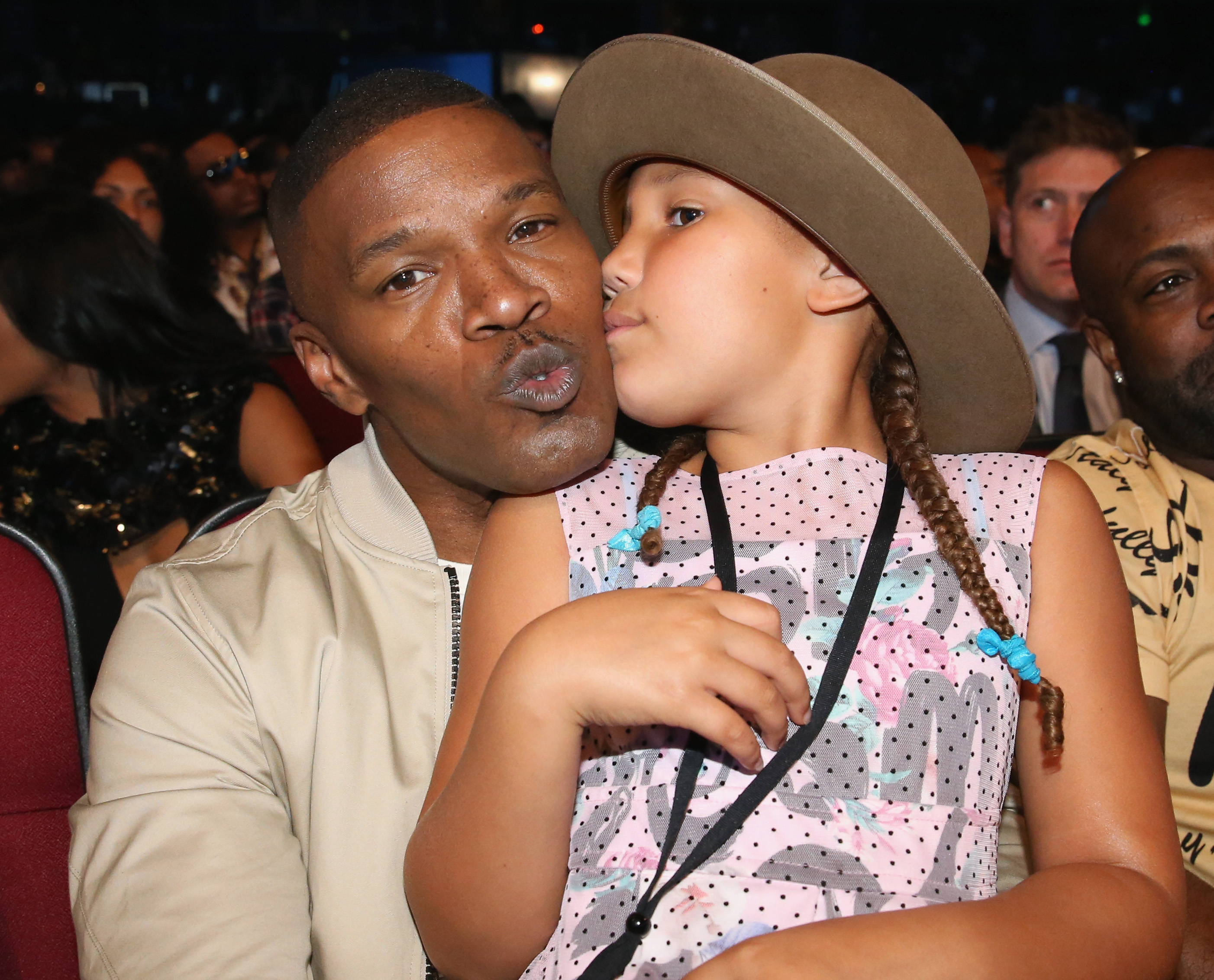 Actor Jamie Foxx (L) and daughter Annalise Bishop attend the 2016 BET Awards at the Microsoft Theater on June 26, 2016 in Los Angeles, California | Source: Getty Images