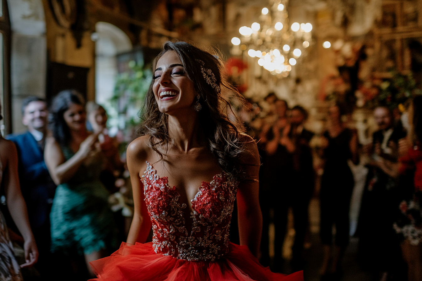 A happy bride at a wedding | Source: Midjourney