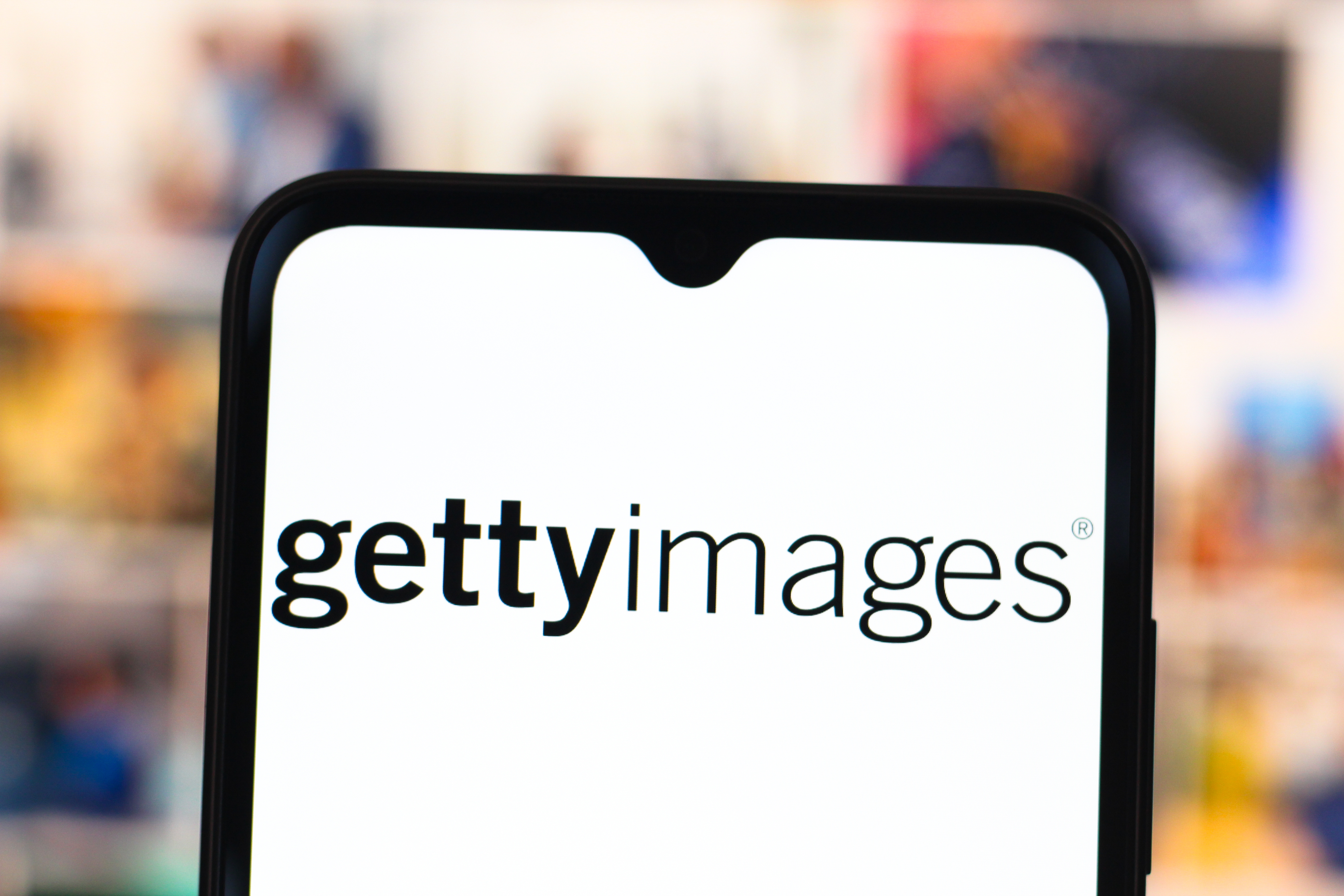 Getty Images logo displayed on a smartphone screen | Source: Getty Images