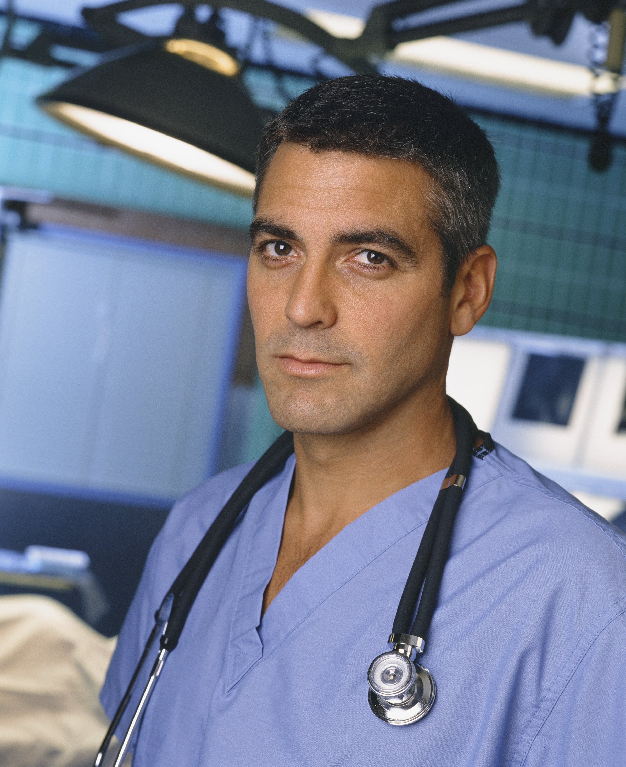 George Clooney as Doctor Doug Ross on the set of "ER" | Source: Getty Images