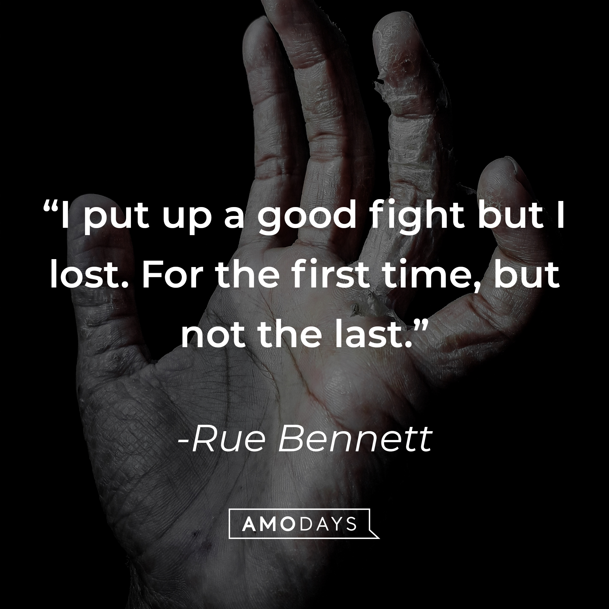 Rue Bennett's quote: "I put up a good fight but I lost. For the first time, but not the last." | Source: unsplash.com