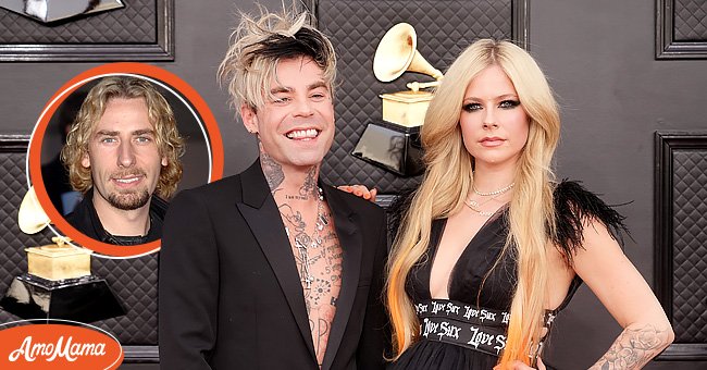 A picture of Avril Lavigne's ex Chad Kroeger ; [Right] Avril Lavigne and her partner, Mod Sun | Source: Getty Images