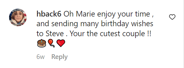 A fan's comment on Marie Osmond's post wishing Stephen "Steve" Lyle Craig a happy birthday on August 29, 2022 | Source: Instagram/marieosmond