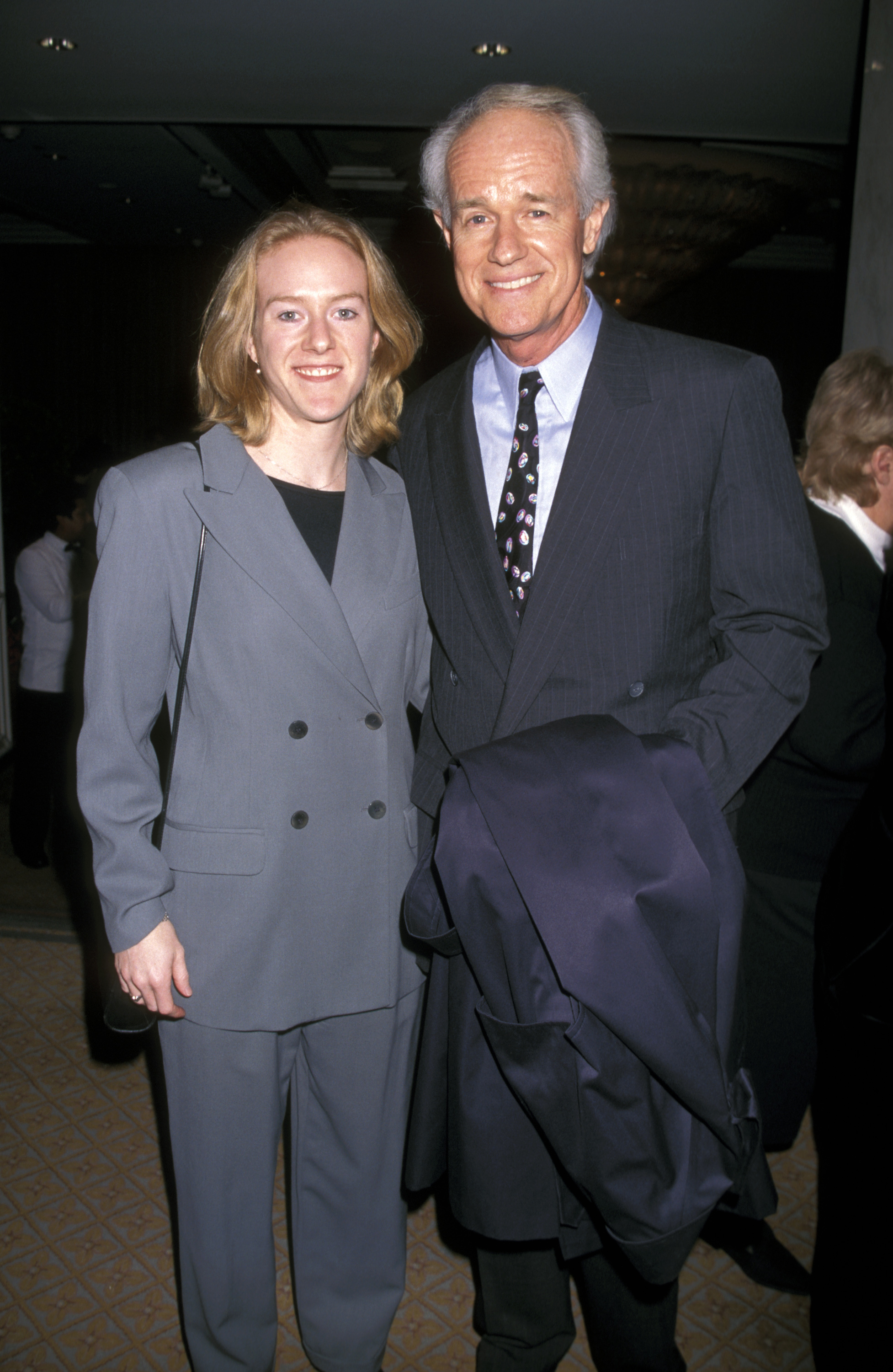 Mike Farrell and Erin Farrell on February 5, 1998 in Beverly Hills, California | Source: Getty Images