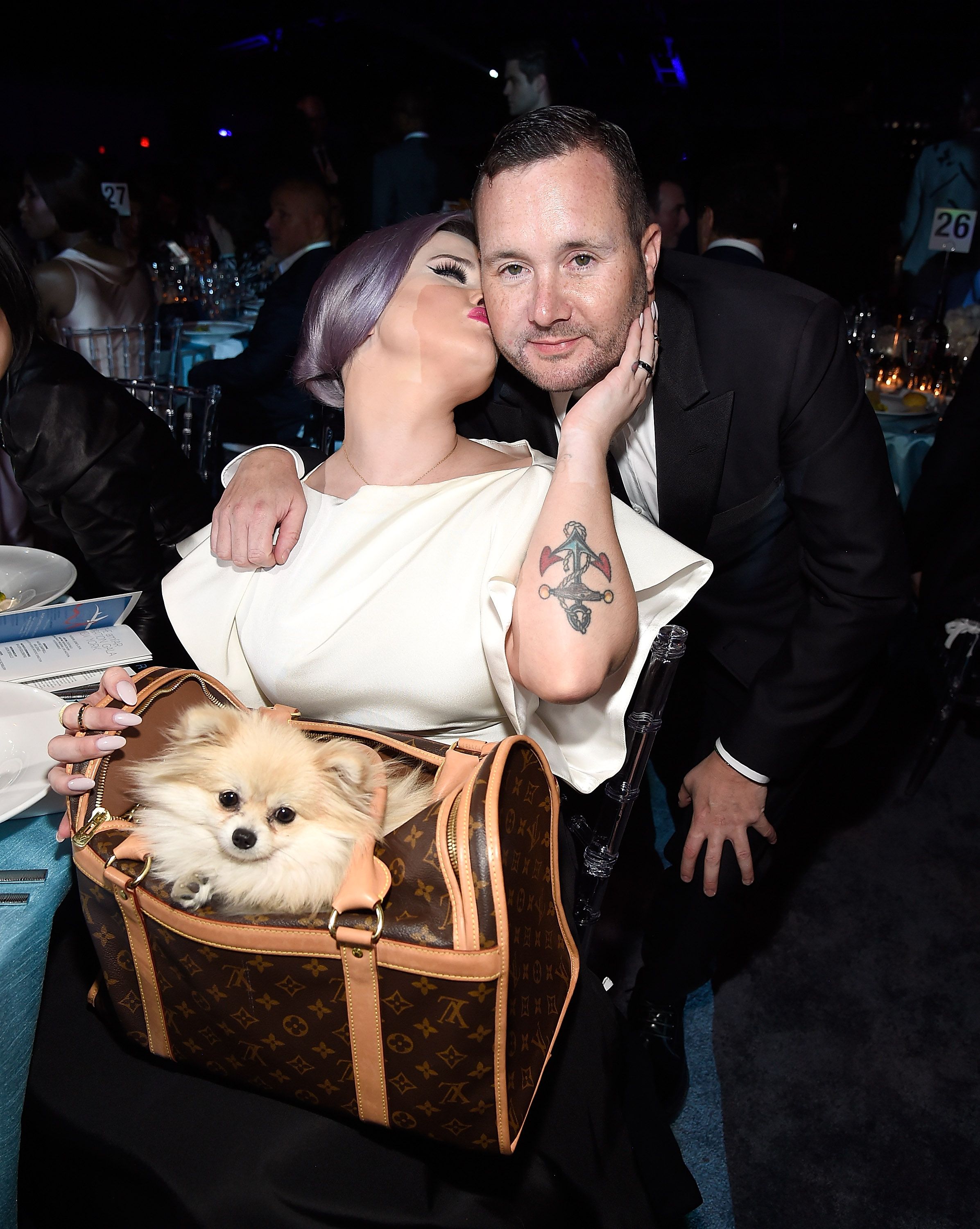 Kelly Osbourne and Kim Jones during the 7th Annual amfAR Inspiration Gala New York at Skylight at Moynihan Station on June 9, 2016 in New York City. | Source: Getty Images