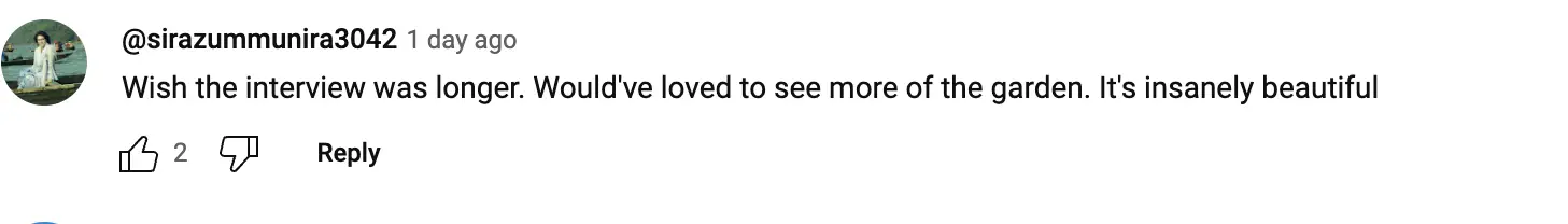 Fan comment dated October 2023 | Source: youtube.com/@Vogue