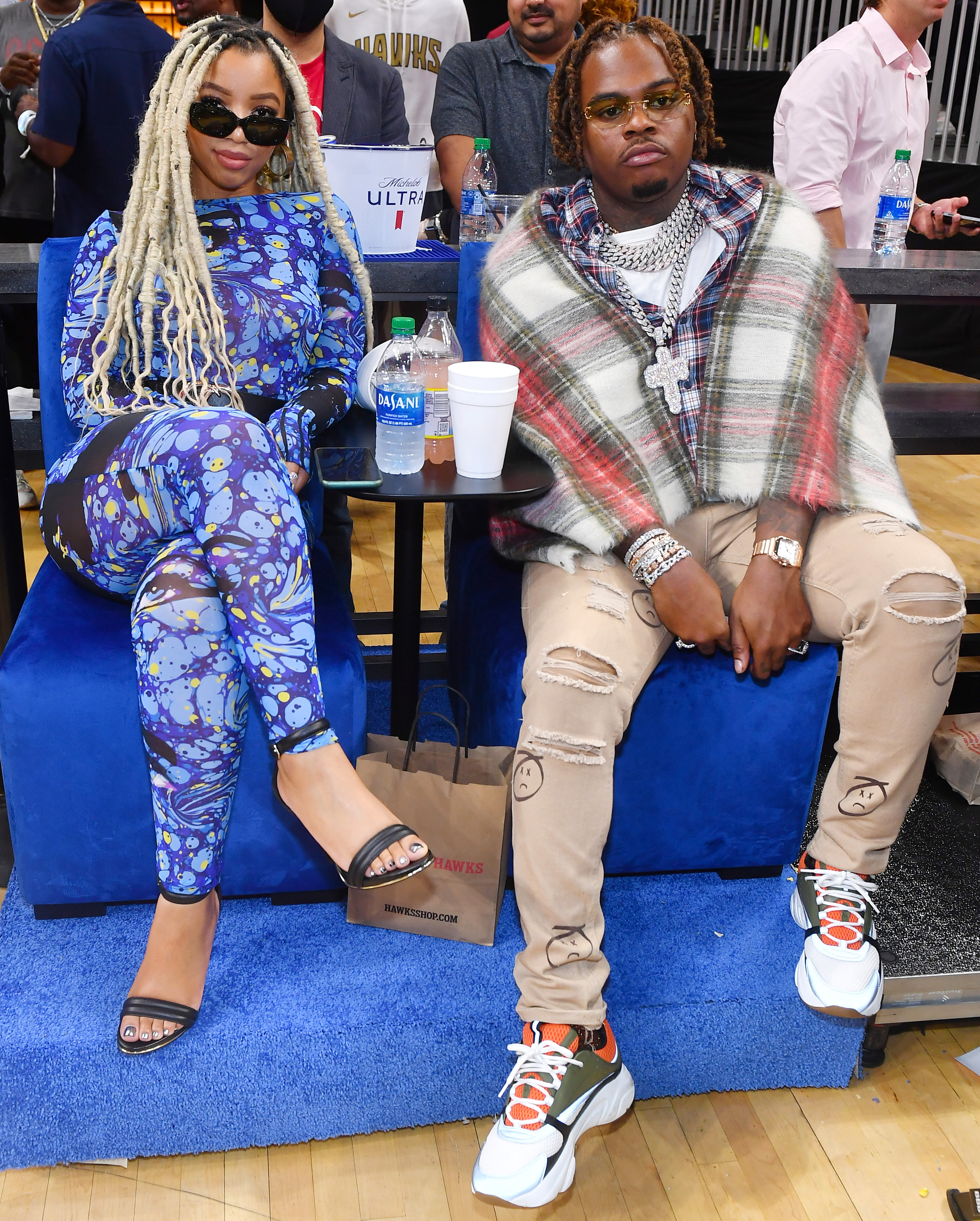Chloe Bailey and Gunna at State Farm Arena on October 21, 2021, in Atlanta, Georgia. | Source: Getty Images