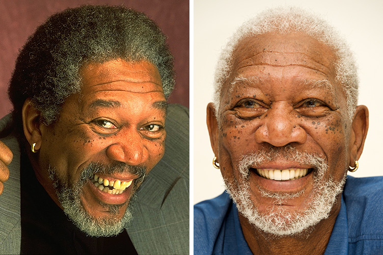 Morgan Freeman, October 11, 2005 | Morgan Freeman, August 5, 2016 | Source: Getty Images