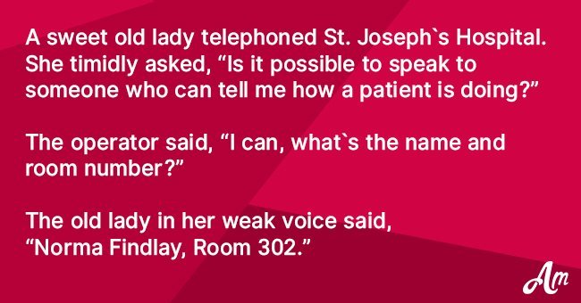 Smart elderly lady calls a hospital to check on a patient