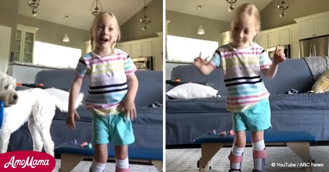 Inspiring video shows 4-year-old's first steps after life-changing surgery