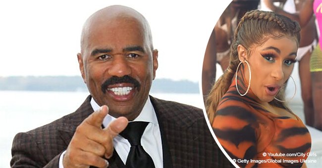 Steve Harvey Stirs up Talk after Revealing He Watched Cardi B's 'Twerk' Video 26 Times