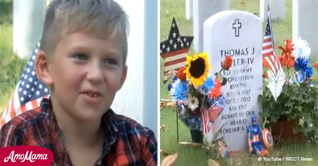 Little boy discovers grave of fallen soldier, and his simple act of kindness goes viral 