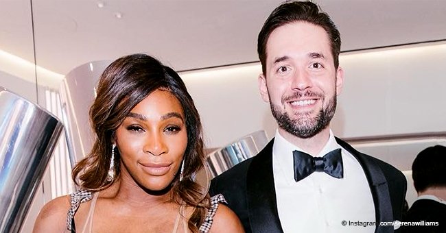 Serena Williams flaunts deep cleavage in $8K low-cut sequined dress while posing with husband