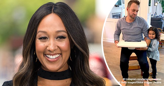 Tamera Mowry shares photo of daughter helping her dad let go of 'the last baby piece' in house